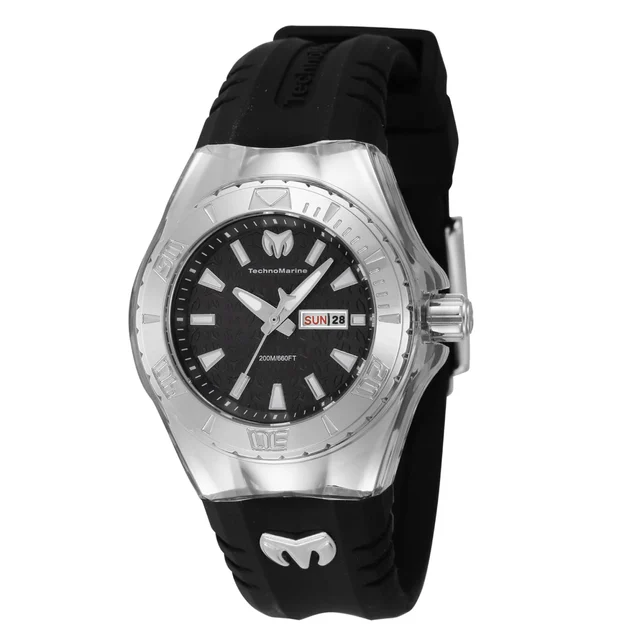 Technomarine Cruise Monogram Watch - 36.5mm, Black (TM-122015) kol saati
