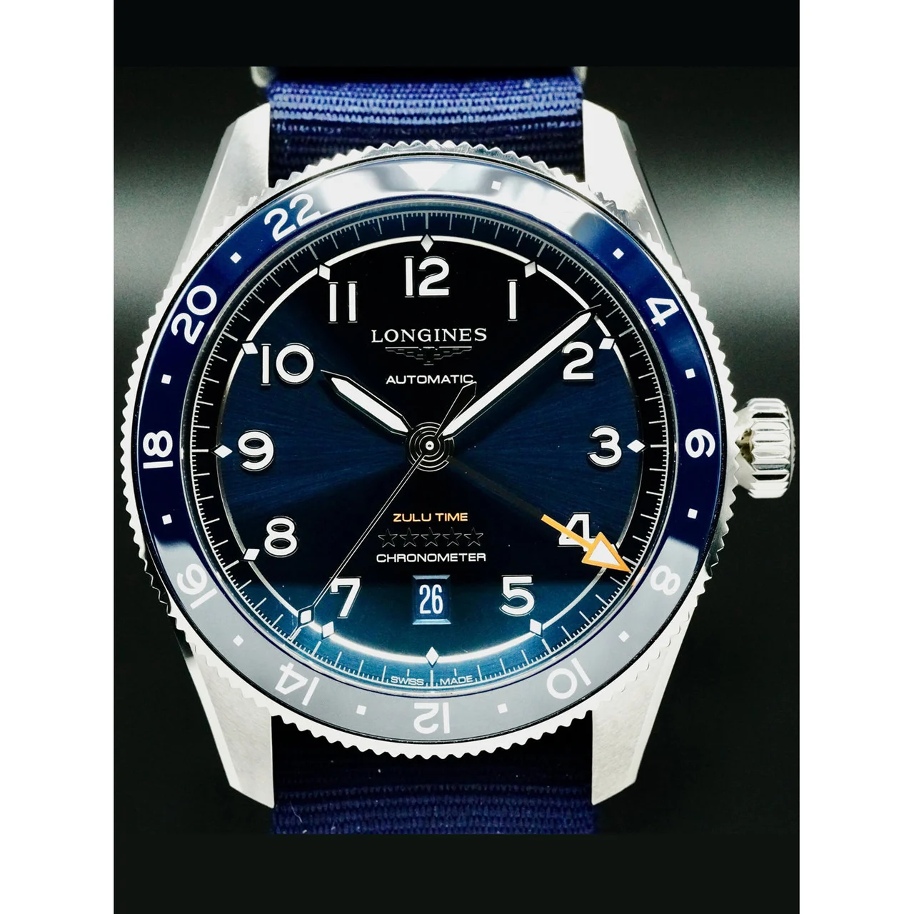 Longines Spirit Zulu Time Blue Dial 210000056728 42 mm kol saati