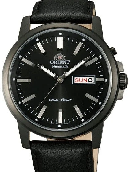 Orient Scratch and Dent - 42mm PVD Starfish Day and Date Automatic Watch with Black Dial #EM7J001B SND319 42 mm kol saati