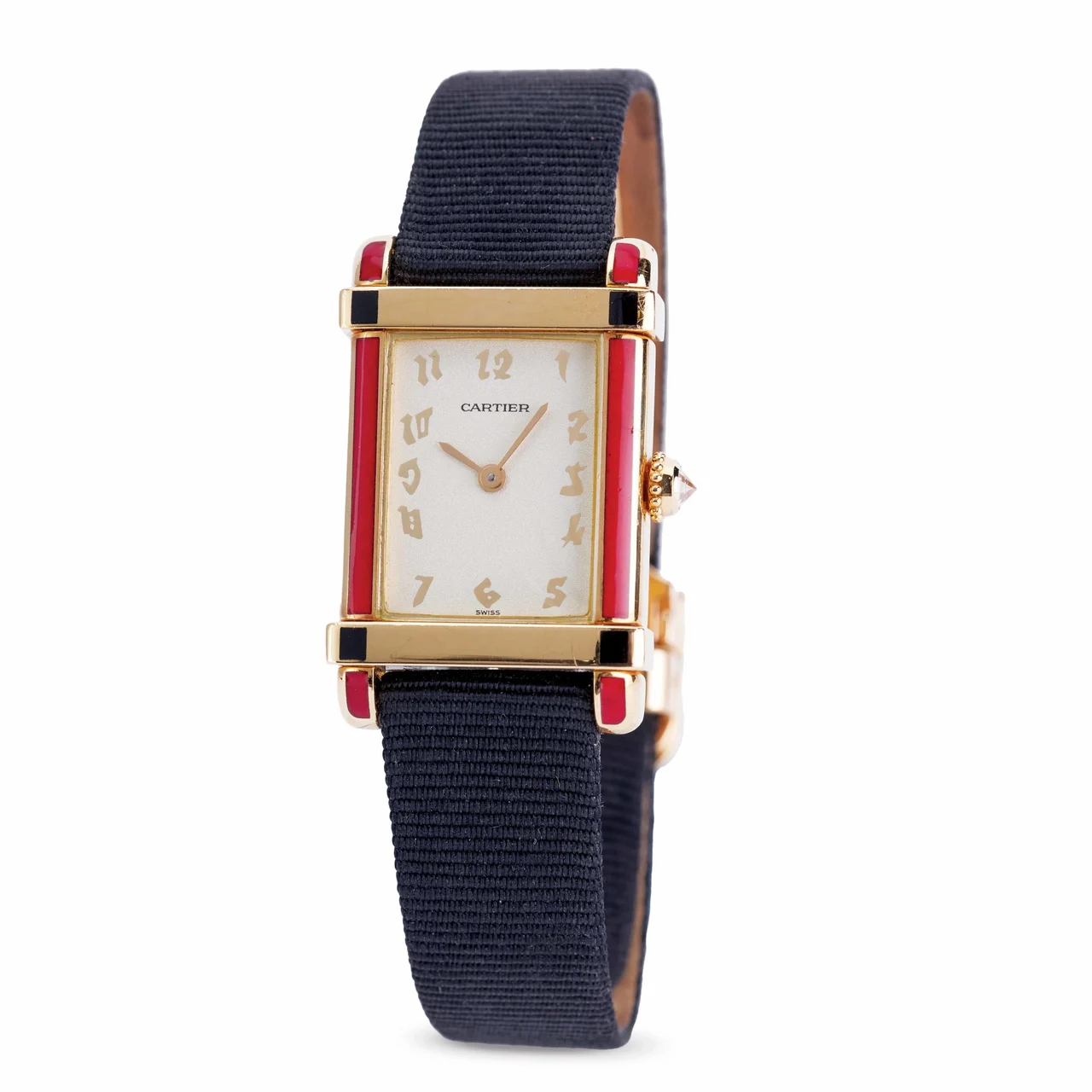 Cartier CARTIER, REF. 2305, TANK CHINOISE, ENAMAL, 18K YELLOW GOLD kol saati