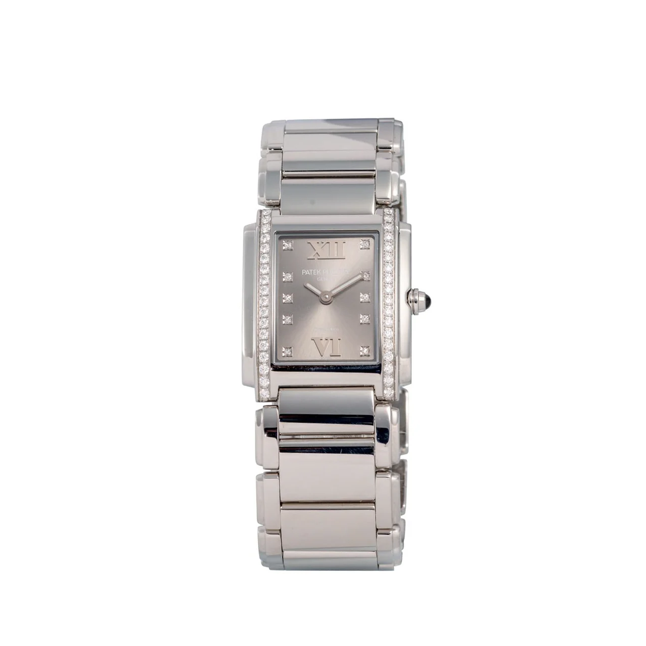 Patek Philippe PATEK PHILIPPE REF. 4910/10A-010, "TWENTY-4", RETAILED BY TIFFANY & CO.; STAINLESS STEEL AND DIAMONDS 30 mm kol saati