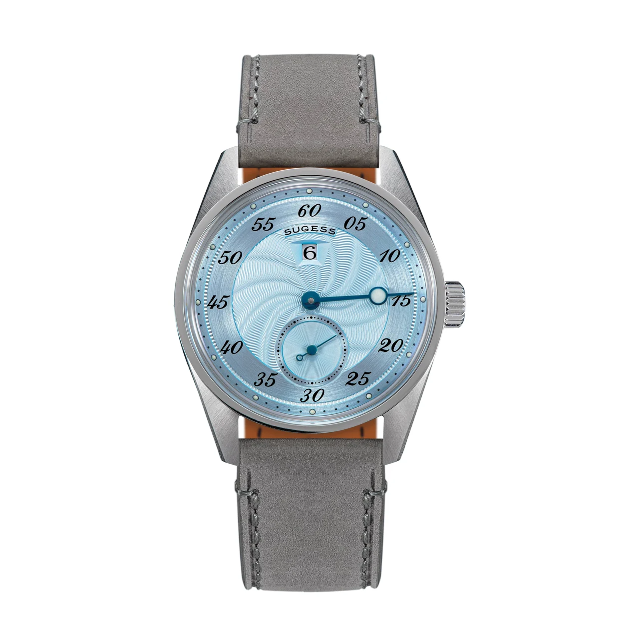 Sugess Automatic S451-1 Light Blue Dial Jumping Hour One Pointer St 38 mm kol saati