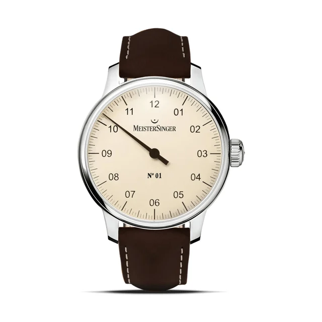 Meistersinger Ivory on Leather Strap AM3303 kol saati