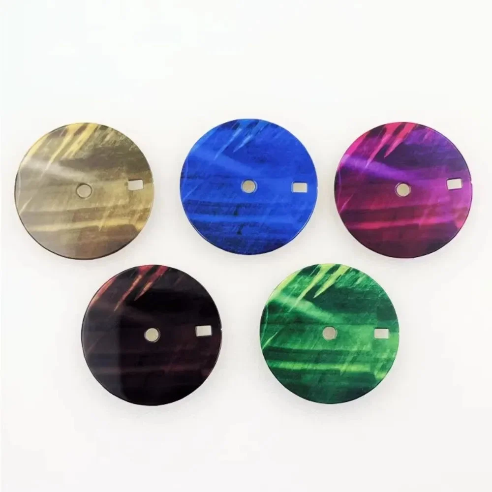 Tandorio Dial 28.5mm Enamel Glossy Surface Retro Watch Dial for NH35/NH34 Movement Modification Watch Accessories 14:201447303#purple 28.5 mm kol saati