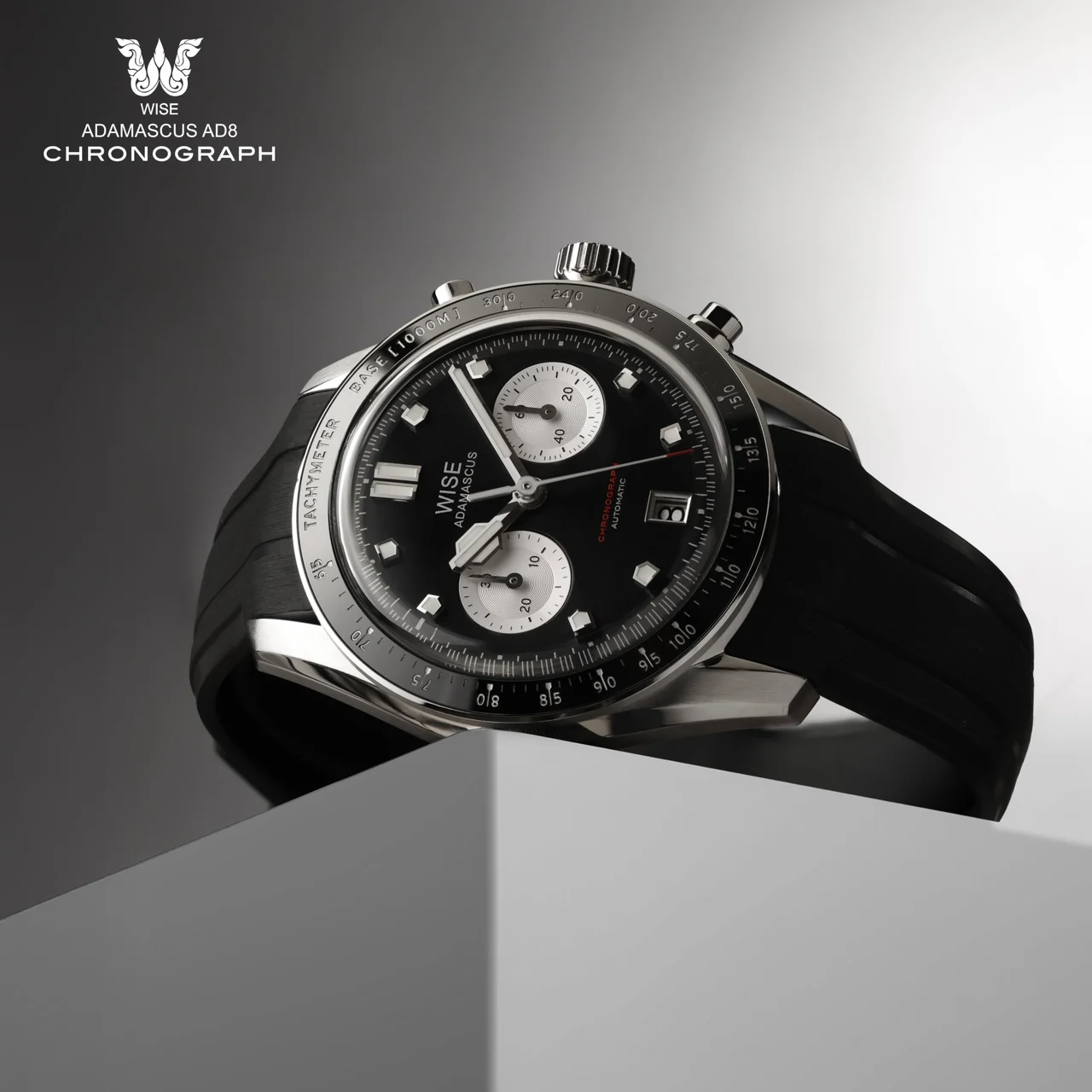 WISE ADAMASCUS AD8 Chronograph Black-White 40 mm kol saati