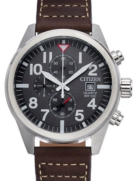 Citizen Quartz Chronograph Watch with Stopwatch, 12-hour Totalizer #AN3620-01H kol saati