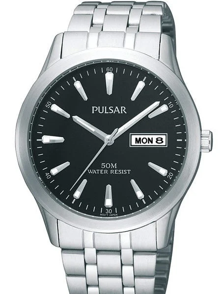 Pulsar Quartz Watch with 38mm Case, Black Dial #PXN159XX 38 mm kol saati