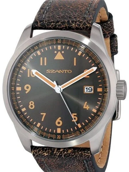 Szanto Stainless Steel, Vintage Inspired Military Watch #2201 46 mm kol saati