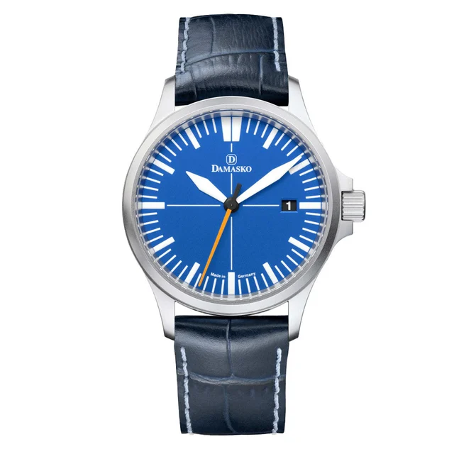 Damasko Swiss DS30 Blue Dial Automatic Watch with a 39mm Bead-Blasted Submarine Steel Case