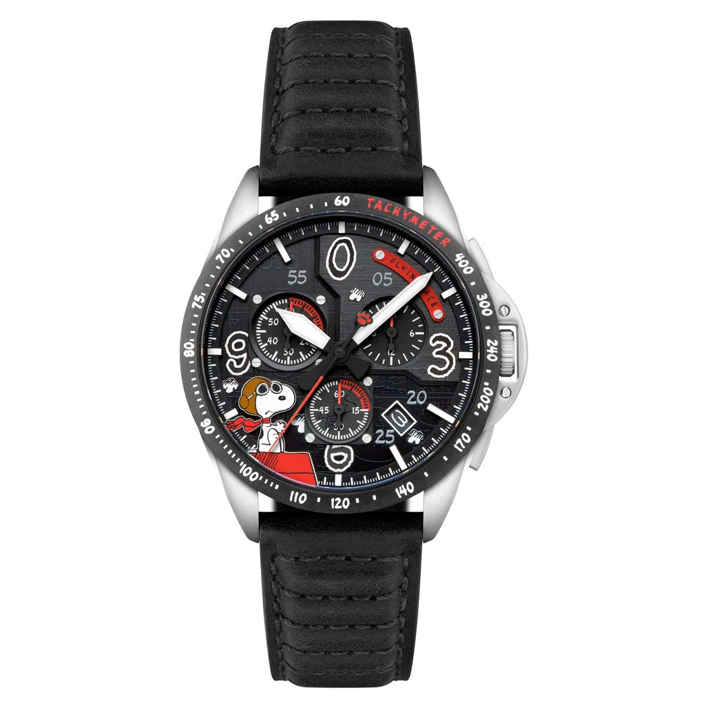 AVI-8 Peanuts P-51 Mustang Blakeslee Chronograph Snoopy Flying Ace #AV-4140-01 kol saati