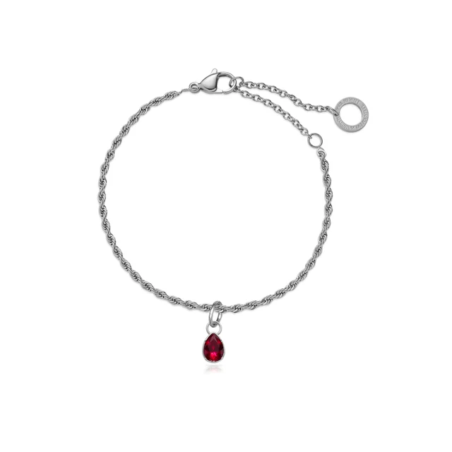 Default Set Red Stone Charm und Armkette Silber PH-JE-1401 kol saati