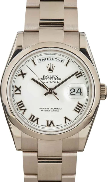 Rolex ROLEX REF. 118209 DAY-DATE WHITE GOLD kol saati