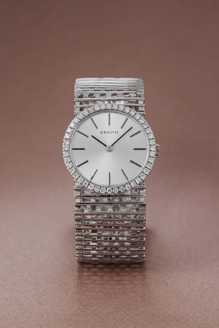Zenith Dress Watch 18k white gold diamonds kol saati
