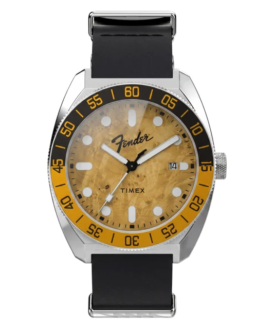 Timex Fender x Automatic 41mm Leather Strap Watch TW6A14600JR kol saati