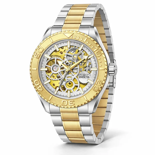 Invicta Objet D Art Glyph Automatic Watch w/ Skeleton Dial - 43mm. Silver. Gold (69760) ko