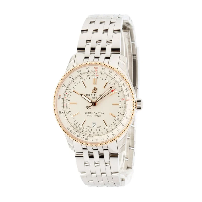 Breitling Navitimer Automatic 41 Steel & 18k Red Gold Silver Dial U17326211G1A1 kol saati
