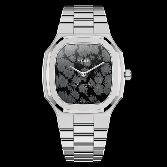 MAEN Watches Manhattan 37 Ultra Thin - Snowflake Obsidian M2.2.7 kol saati