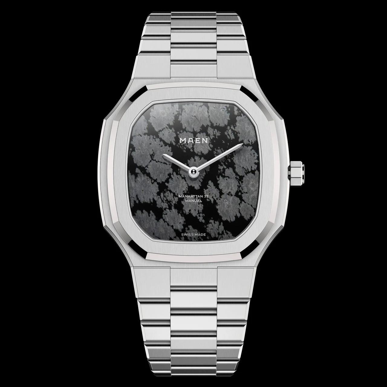 MAEN Watches Manhattan 37 Ultra Thin - Snowflake Obsidian M2.2.7 kol saati