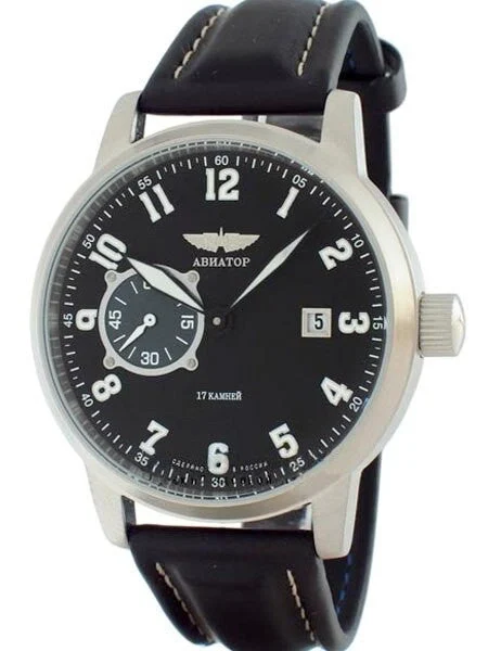 Aviator Mechanical, Hand Wind Watch with Easy to Read Black Dial 1 6975646 45 mm kol saati