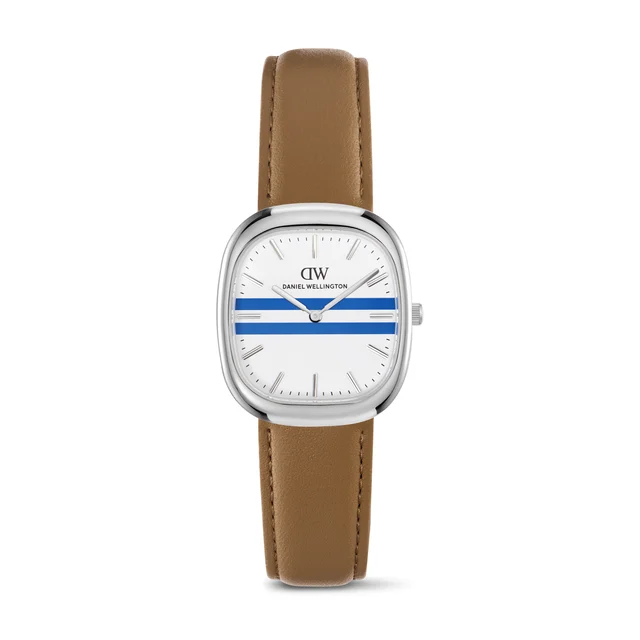 DANIEL WELLINGTON Cort Tan Brown Leather White-Blue Silver DW00100989 kol saati