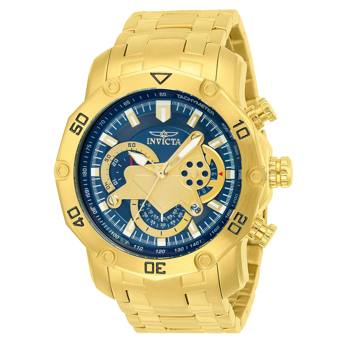 Invicta Pro Diver SCUBA Watch - 50mm, Gold (22765) 50 mm kol saati
