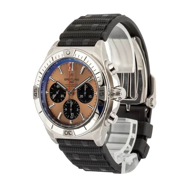 Breitling Copper Dial Chronomat B01 42 Stainless Steel on Rubber Strap AB0134101K1S1 kol s
