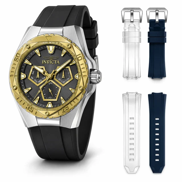 Invicta Speedway Pentora Watch - 45mm, White, Blue, Black with Interchangeable Strap (5113