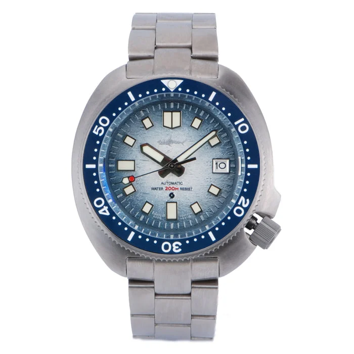 Heimdallr Titanium Turtle 6105 Diver watch 海米德-钛鲍鱼-淡蓝面-钛表带-880 46.8 mm kol saati