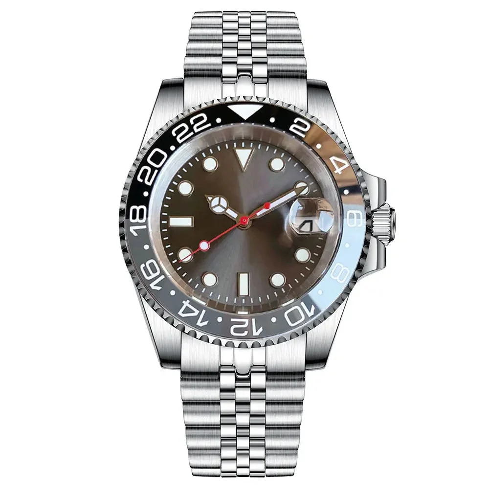 Tandorio Diving SUB Sunburst NH35A Mechanical Watch Glass Backcover 40MM T243 14:201447303#logo red F;5:56964930#solid back 40 mm kol saati
