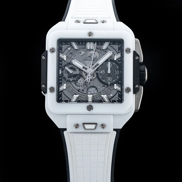 Hublot Square Bang Unico White Ceramic 210009N33046 kol saati