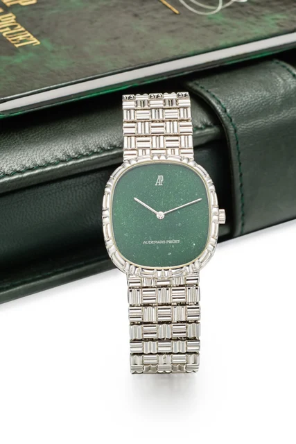 Audemars Piguet AUDEMARS PIGUET REF. 4647, GREEN AVENTURINE DIAL; 18K WHITE GOLD kol saati