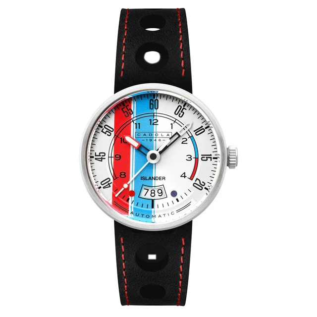 Cadola Islander RPM Automatic Watch with Red White and Blue Dial #CD-1055-LIW06 kol saati