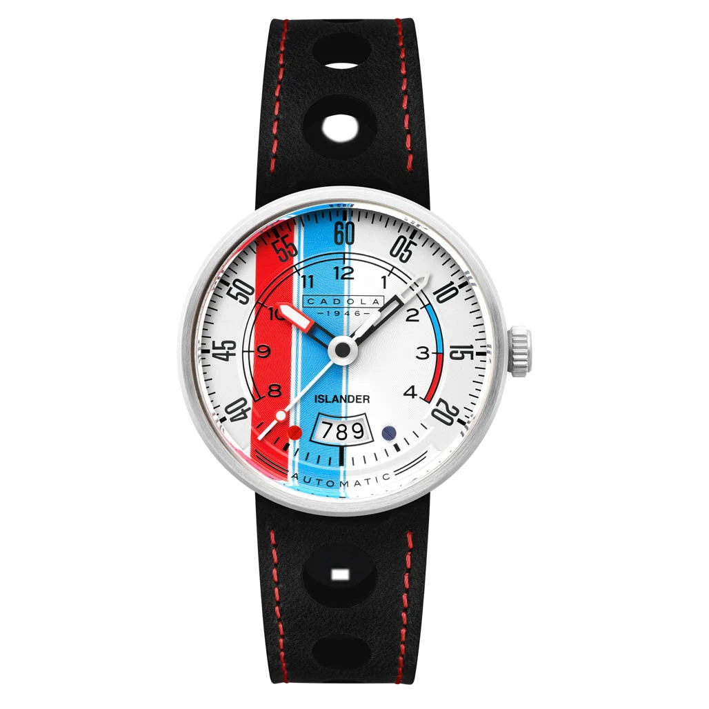 Cadola Islander RPM Automatic Watch with Red White and Blue Dial #CD-1055-LIW06 kol saati