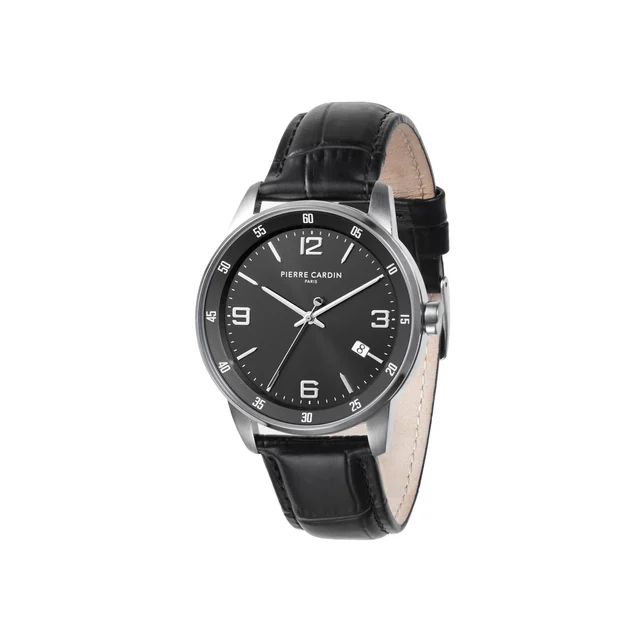 MONTROUGE OPULENT Black Dial watch with Black Leather Strap CMR.0002 kol saati