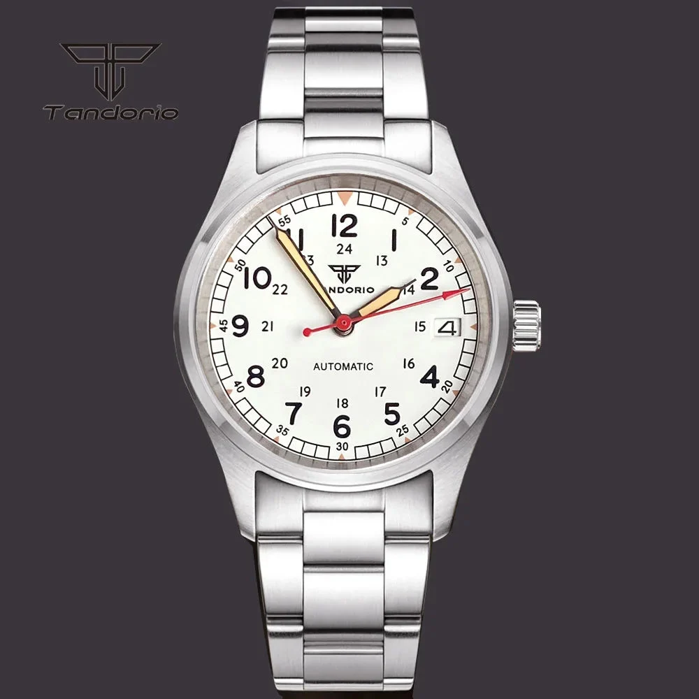 Tandorio Automatic 36mm Pilot 20bar Sapphire TD132 14:366#black2-nologo-strap1 36 mm kol saati