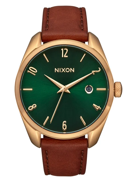 Nixon US Thalia Leather - All Gold / Green Sunray A1343-2691-00 kol saati