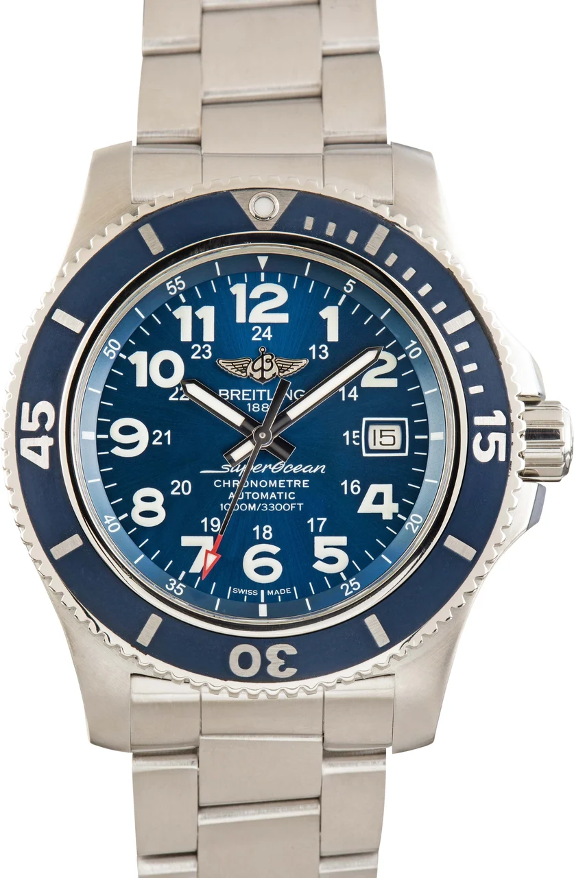 Breitling Superocean II Stainless Steel Blue Dial A17392D8/C910 44 mm kol saati