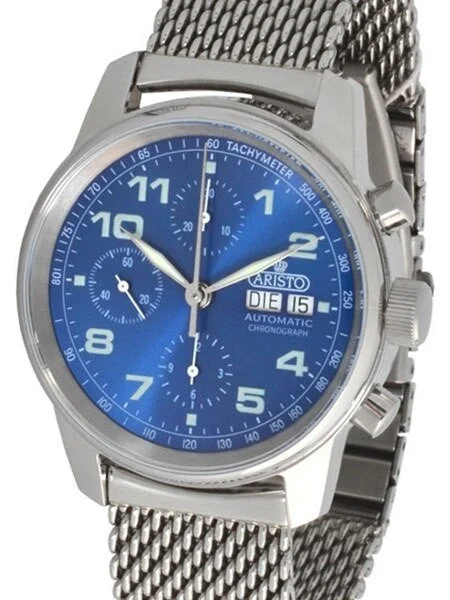 Aristo Swiss Valjoux 7750 Automatic Chronograph Watch #4H174M 42 mm kol saati