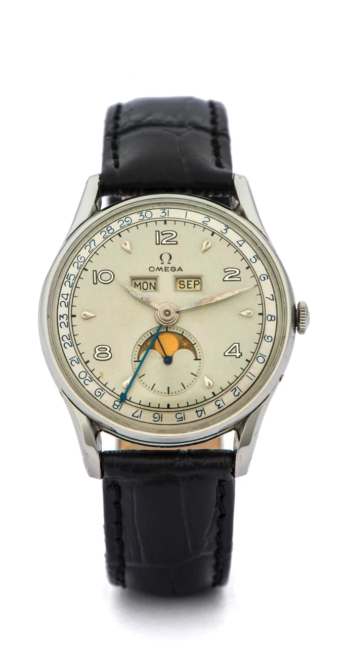 OMEGA OMEGA REF. 2471/2 TRIPLE CALENDAR MOON PHASE STEEL kol saati
