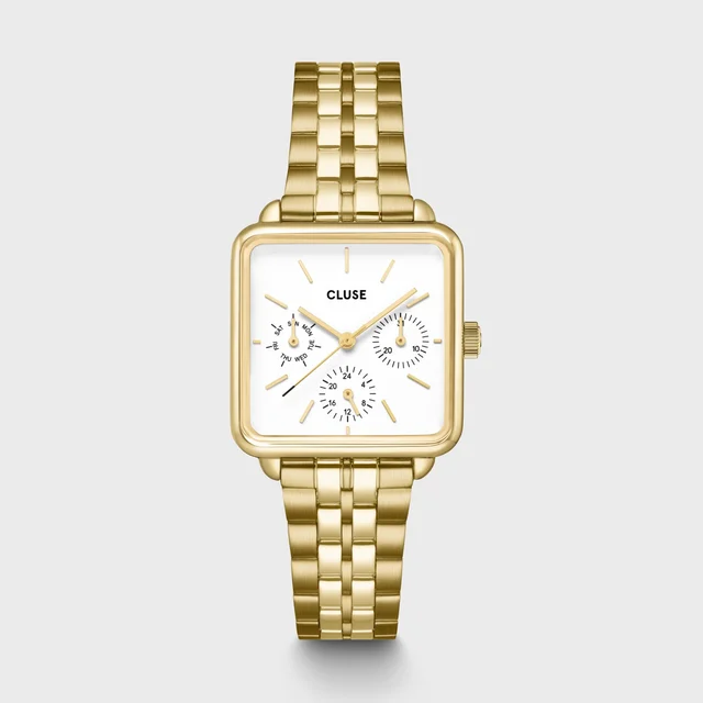 CLUSE Tétragone Multifunction Watch Steel, White, Gold Colour CW13804 kol saati