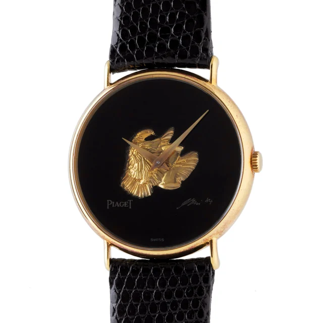 Piaget PIAGET REF. 9065, ONYX DOVE AND HOURGLASS,18K YELLOW GOLD kol saati