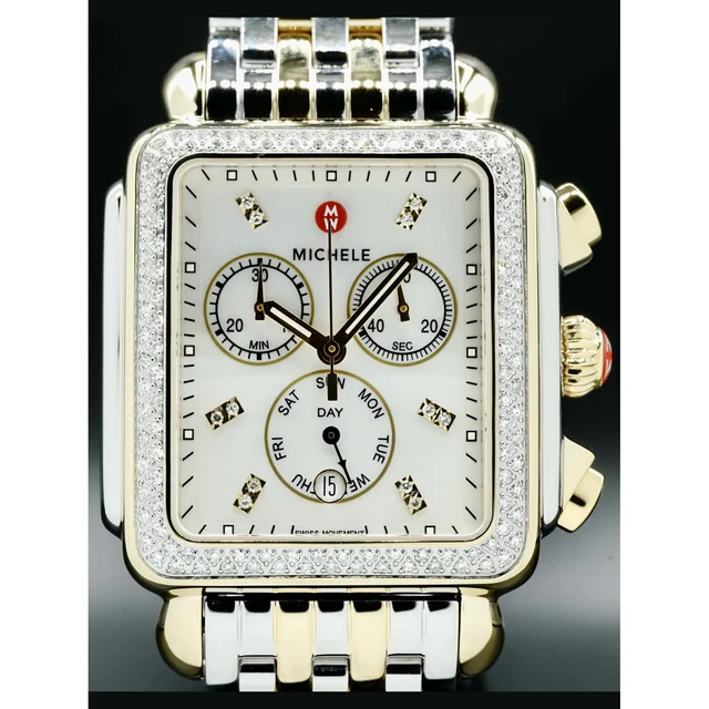 Michele Deco XL Two-Tone 18k Gold MWW06Z000034 210000027289 kol saati