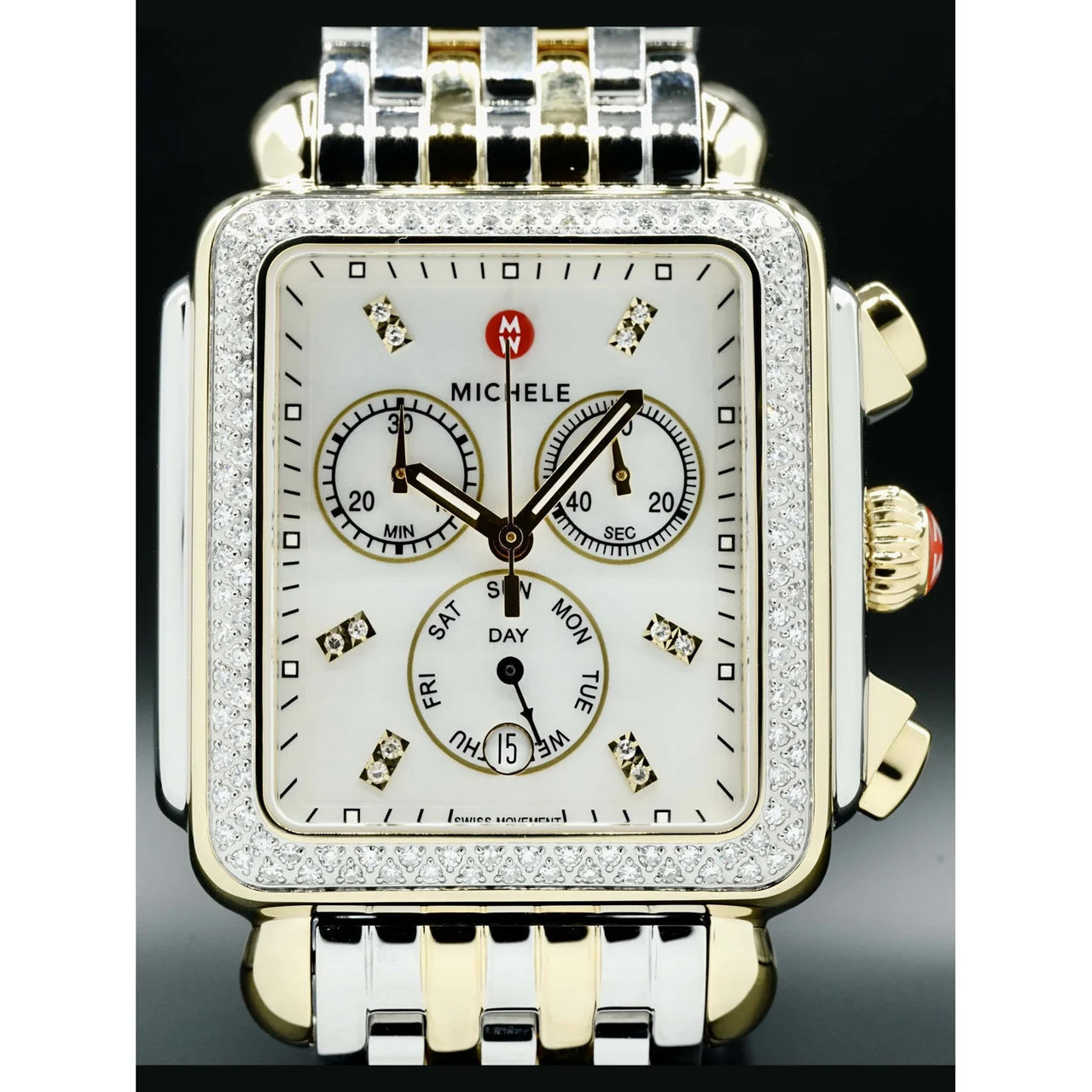 Michele Deco XL Two-Tone 18k Gold MWW06Z000034 210000027289 36 mm kol saati