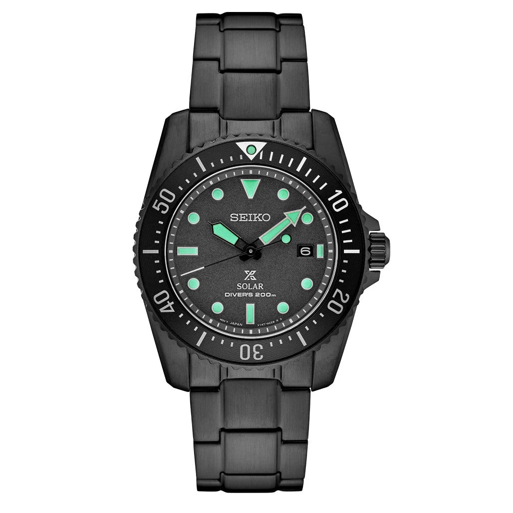 Seiko Prospex Black Series Limited Edition Night Vision Solar Diver #SNE587 38 mm kol saati