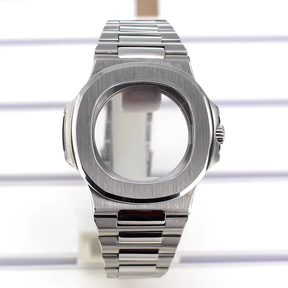 Tandorio Watches Stunning Miyota 9015 watch case 43mm Nautilus Mod Case super thin 10mm 10ATM Sapphire Crystal stunning-miyota-9015-watch-case-40mm-nautilus-mod 43 mm kol saati