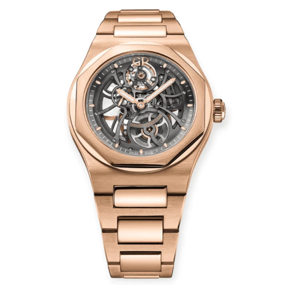Girard-Perregaux Girard Perregaux Laureato Rose Gold 42mm Skeleton Pre-Owned Girard Perregaux Laureato Rose Gold 42mm Skeleton 42 mm kol saati