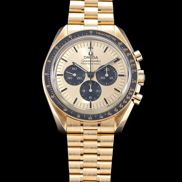 OMEGA Speedmaster Moonwatch Professional Master Chronometer Moonshine Gold Dial on Bracele