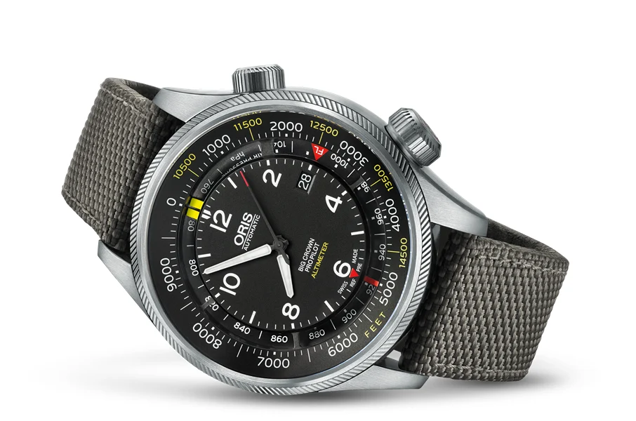 Oris Big Crown ProPilot Altimeter with Feet Scale 01 733 7705 4134-Set 5 23 17FC 47 mm kol saati