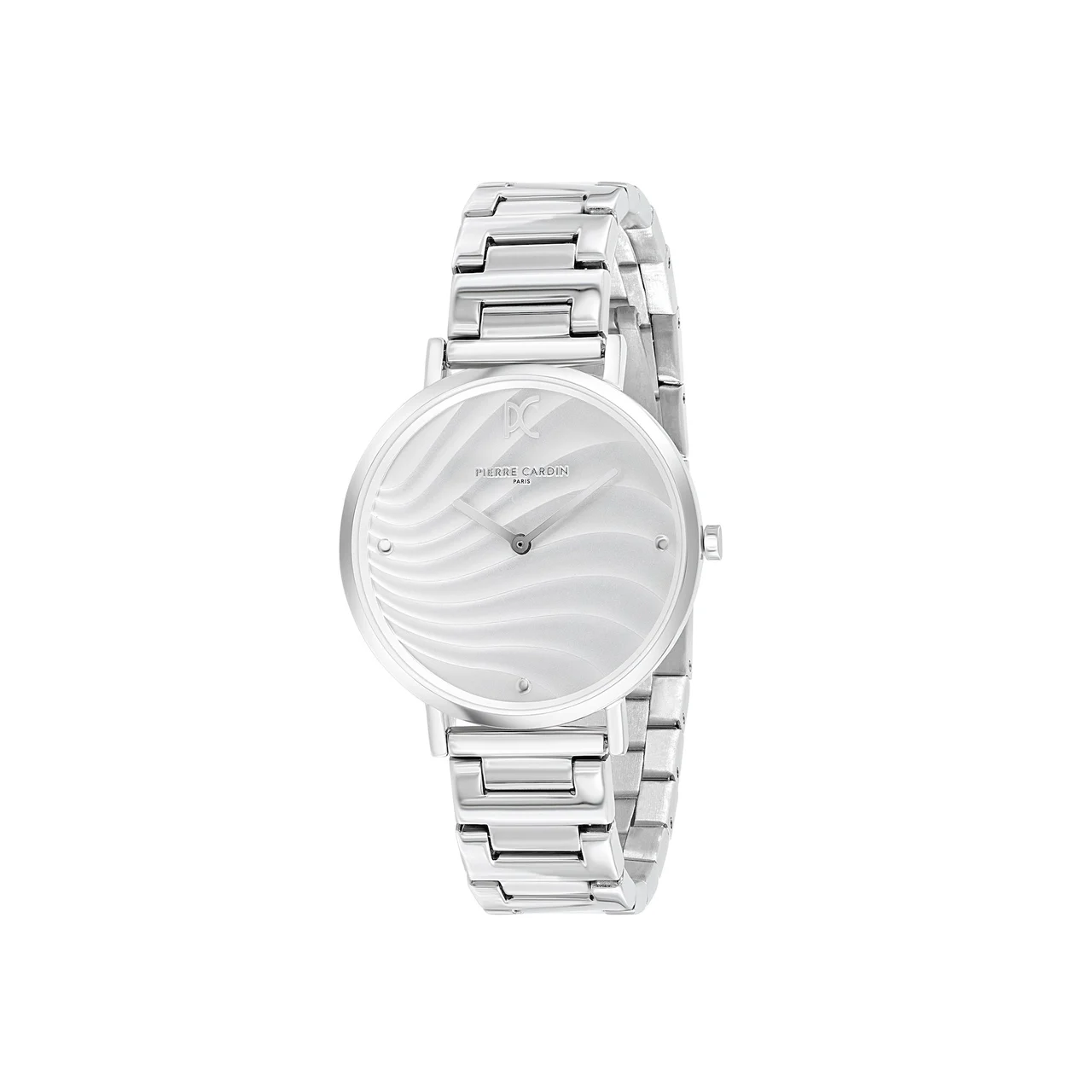BELLEVILLE Patterned Dial Silver Watch with Metal Link Strap CBV.1136 36 mm kol saati