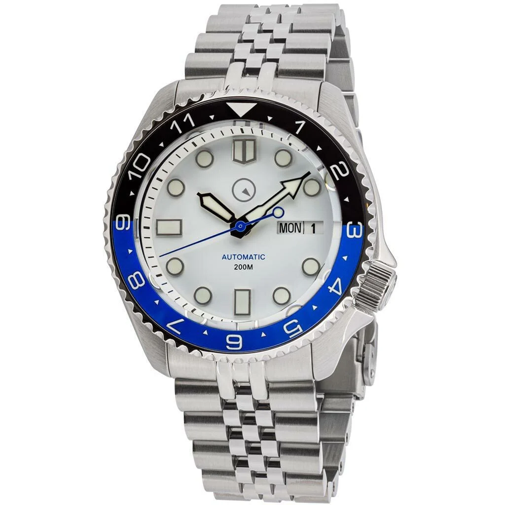 Islander Automatic Dive Watch with AR Sapphire Crystal, Dual-Time Luminous "Batman" Bezel Insert #ISL-86 46 mm kol saati